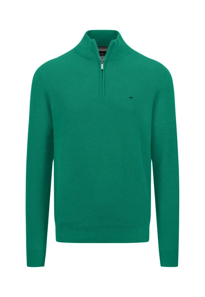 Sweater Men FYNCHHATTON Cotton Knitting Sweaters With A Troyer Collar Winter Whitesteelnightgrass Greenruby Rednavy