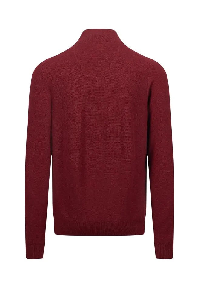 Sweater Men FYNCHHATTON Cotton Knitting Sweaters With A Troyer Collar Winter Whitesteelnightgrass Greenruby Rednavy