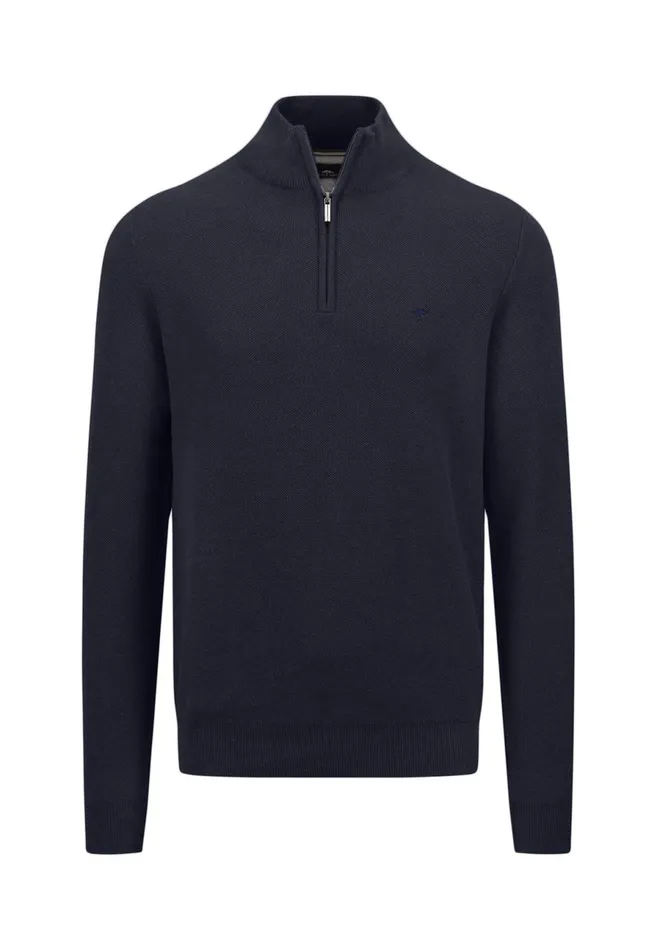 Sweater Men FYNCHHATTON Cotton Knitting Sweaters With A Troyer Collar Winter Whitesteelnightgrass Greenruby Rednavy