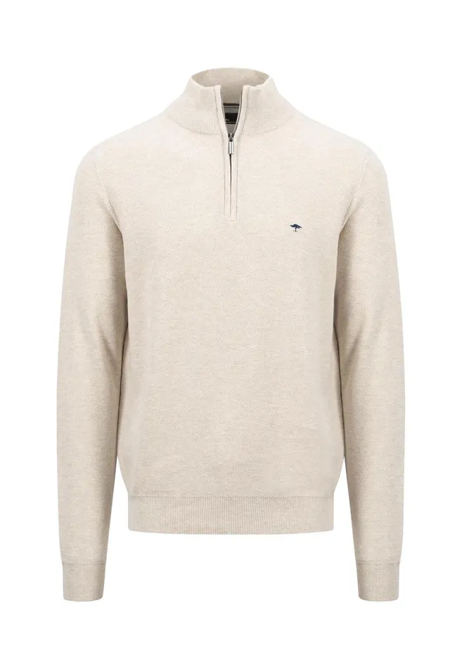 Sweater Men FYNCHHATTON Cotton Knitting Sweaters With A Troyer Collar Winter Whitesteelnightgrass Greenruby Rednavy