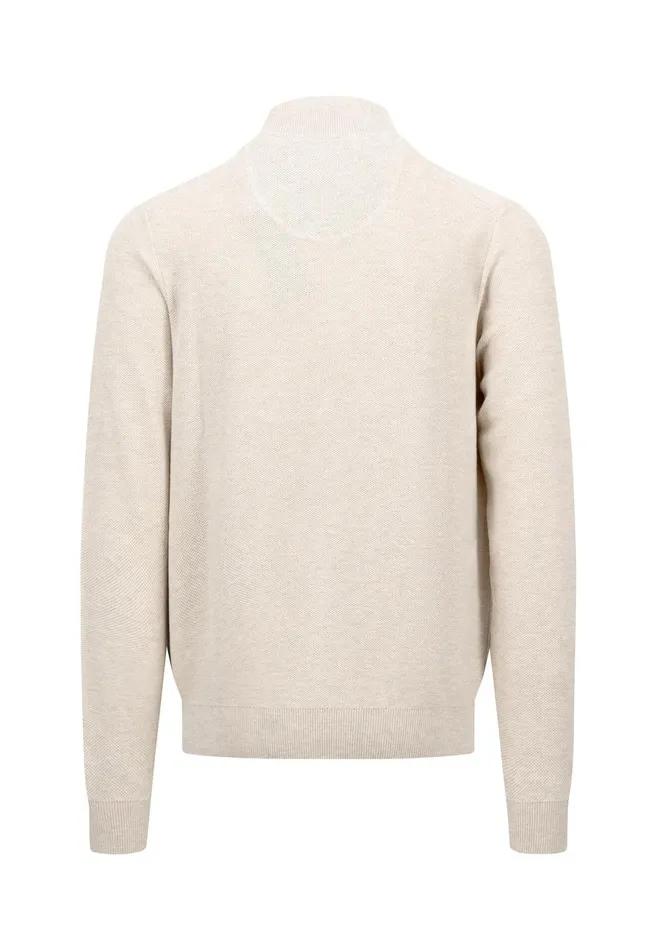 Sweater Men FYNCHHATTON Cotton Knitting Sweaters With A Troyer Collar Winter Whitesteelnightgrass Greenruby Rednavy
