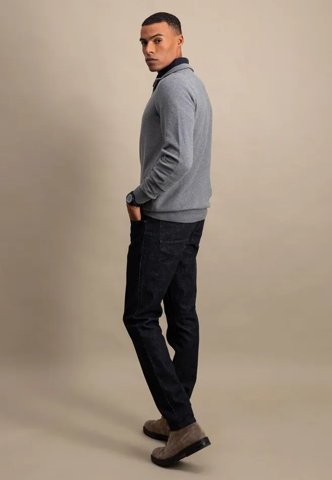 Sweater Men FYNCHHATTON Cotton Knitting Sweaters With A Troyer Collar Winter Whitesteelnightgrass Greenruby Rednavy
