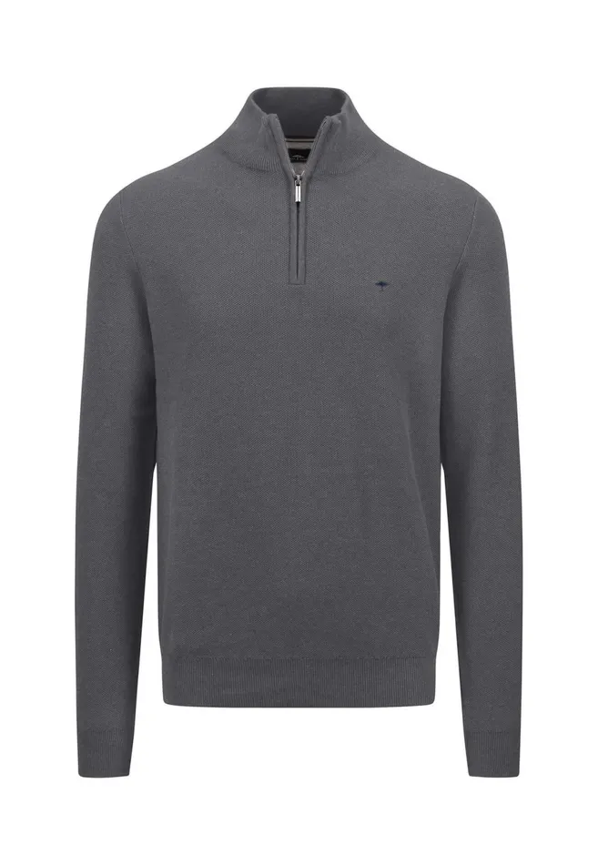 Sweater Men FYNCHHATTON Cotton Knitting Sweaters With A Troyer Collar Winter Whitesteelnightgrass Greenruby Rednavy