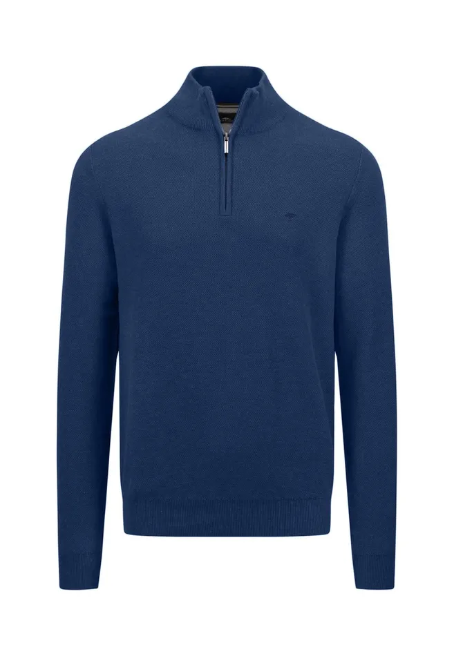 Sweater Men FYNCHHATTON Cotton Knitting Sweaters With A Troyer Collar Winter Whitesteelnightgrass Greenruby Rednavy