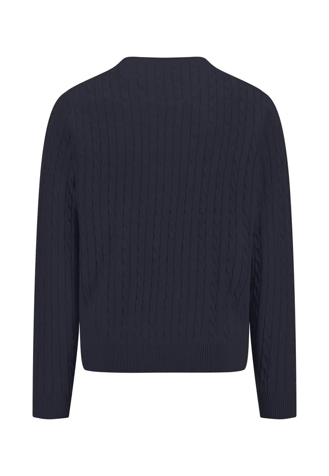 Sweater Men FYNCHHATTON Cotton Sweater With A Cable Knit Pattern Poppy Redstrong Bluenew Offwhiteturf Greennavy