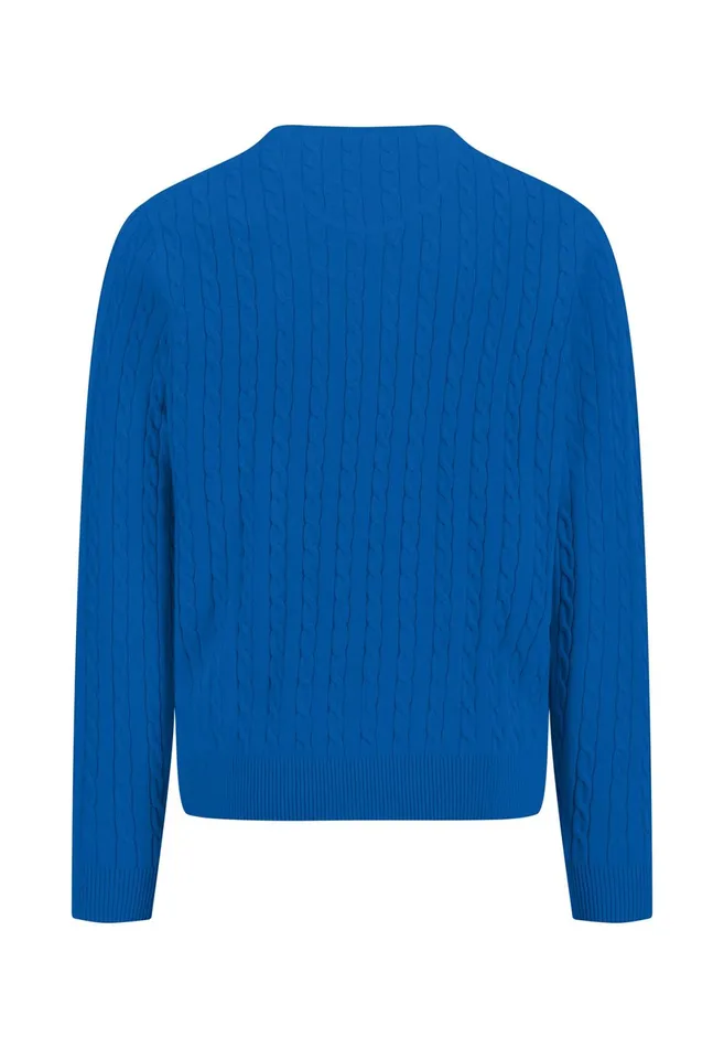Sweater Men FYNCHHATTON Cotton Sweater With A Cable Knit Pattern Poppy Redstrong Bluenew Offwhiteturf Greennavy