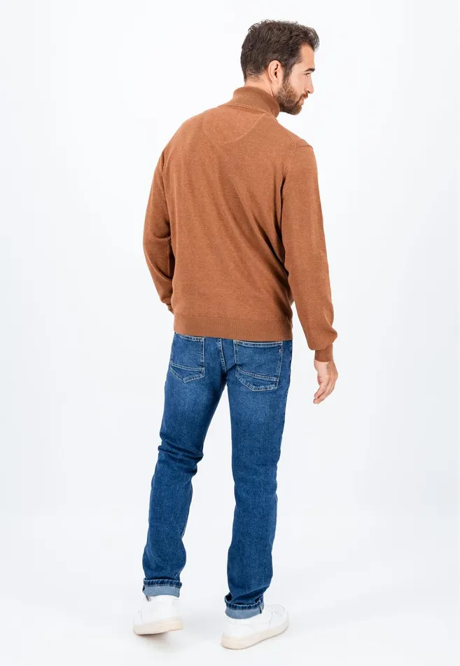 Sweater Men FYNCHHATTON Cotton Sweater With Turtleneck Hazelnavynightcharcoaldark Emerald