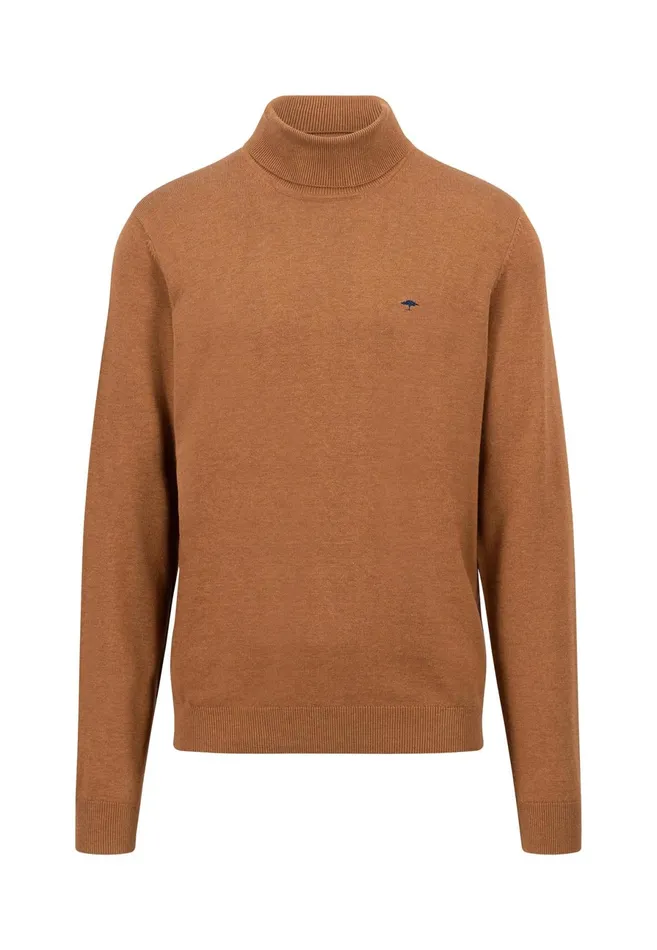 Sweater Men FYNCHHATTON Cotton Sweater With Turtleneck Hazelnavynightcharcoaldark Emerald