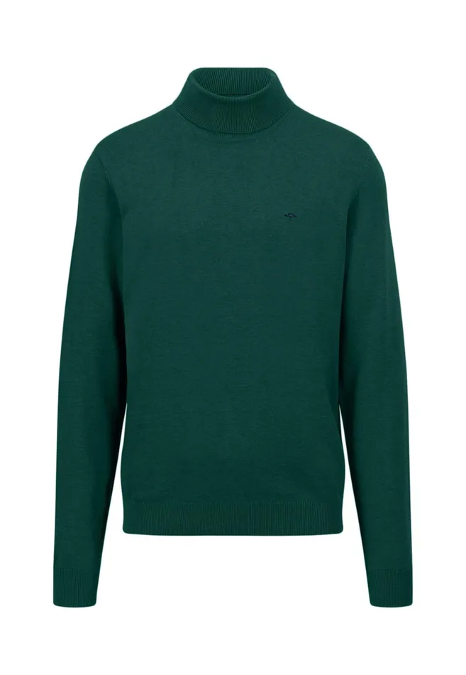 Sweater Men FYNCHHATTON Cotton Sweater With Turtleneck Hazelnavynightcharcoaldark Emerald