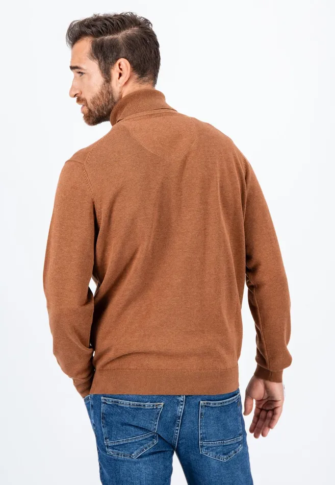 Sweater Men FYNCHHATTON Cotton Sweater With Turtleneck Hazelnavynightcharcoaldark Emerald