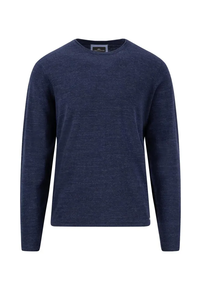 Sweater Men FYNCHHATTON Mottled Knitting Sweater With A Circular Neckline Strong Bluenavyturf Greennew Offwhite