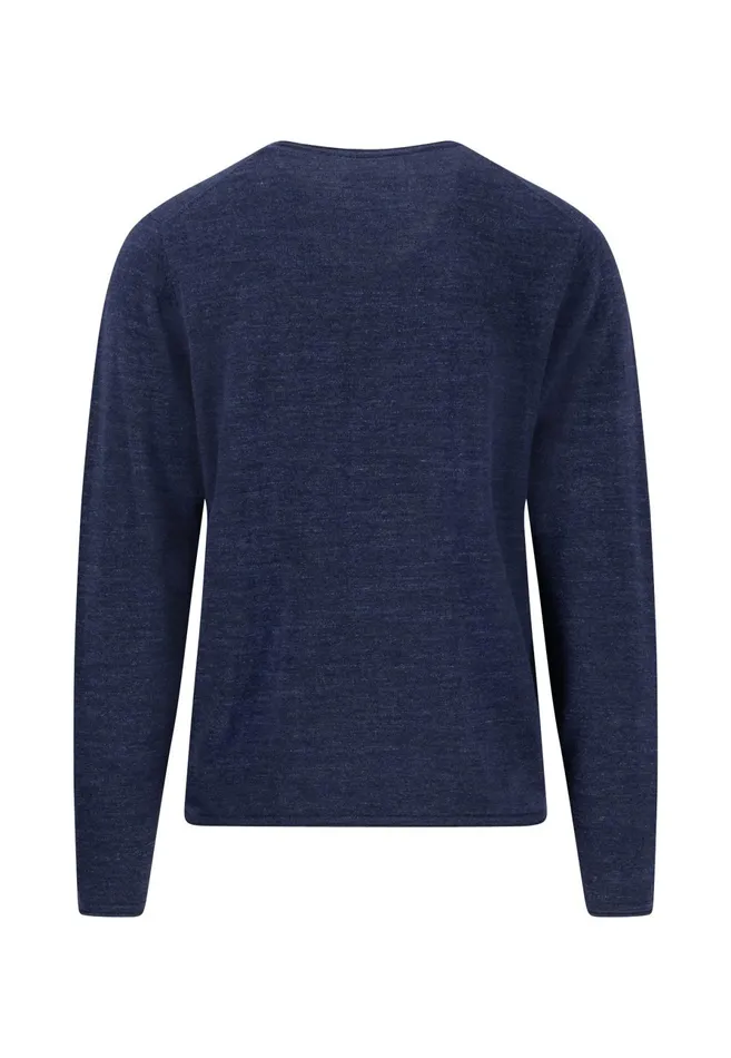 Sweater Men FYNCHHATTON Mottled Knitting Sweater With A Circular Neckline Strong Bluenavyturf Greennew Offwhite