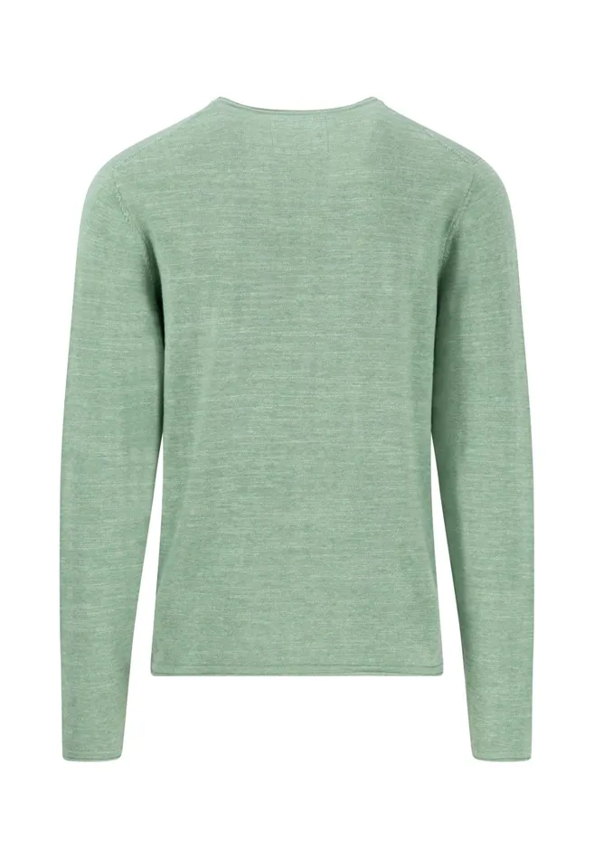 Sweater Men FYNCHHATTON Mottled Knitting Sweater With A Circular Neckline Strong Bluenavyturf Greennew Offwhite