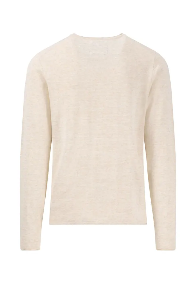 Sweater Men FYNCHHATTON Mottled Knitting Sweater With A Circular Neckline Strong Bluenavyturf Greennew Offwhite