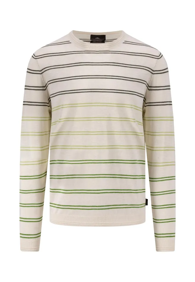 Sweater Men FYNCHHATTON Striped Cotton Linen Sweater Offwhitedusty Olivemidnight Sweater Men FYNCHHATTON Striped Cotton Linen Sweater Offwhitedusty Olivemidnight
