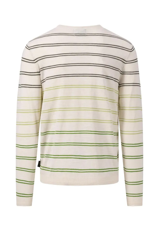Sweater Men FYNCHHATTON Striped Cotton Linen Sweater Offwhitedusty Olivemidnight Sweater Men FYNCHHATTON Striped Cotton Linen Sweater Offwhitedusty Olivemidnight