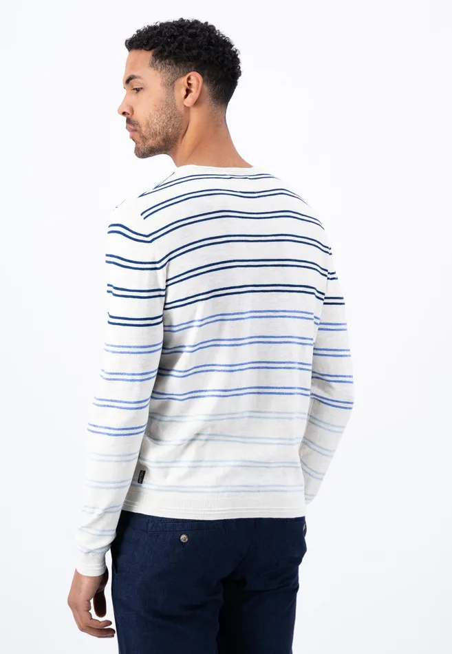 Sweater Men FYNCHHATTON Striped Cotton Linen Sweater Offwhitedusty Olivemidnight Sweater Men FYNCHHATTON Striped Cotton Linen Sweater Offwhitedusty Olivemidnight