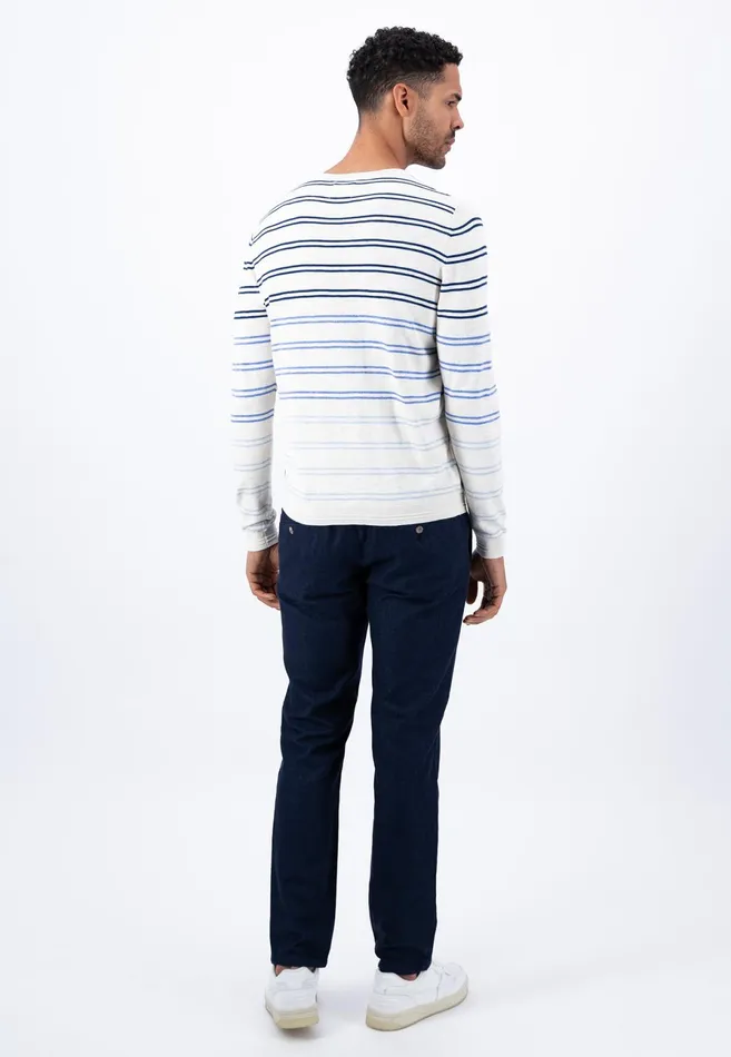 Sweater Men FYNCHHATTON Striped Cotton Linen Sweater Offwhitedusty Olivemidnight Sweater Men FYNCHHATTON Striped Cotton Linen Sweater Offwhitedusty Olivemidnight