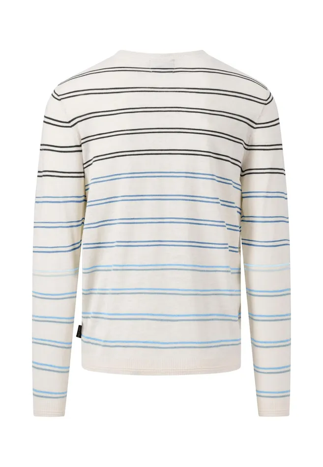 Sweater Men FYNCHHATTON Striped Cotton Linen Sweater Offwhitedusty Olivemidnight Sweater Men FYNCHHATTON Striped Cotton Linen Sweater Offwhitedusty Olivemidnight