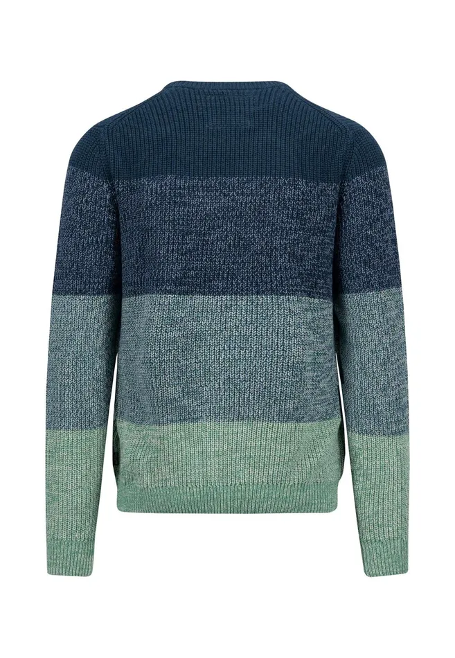 Sweater Men FYNCHHATTON Striped Knitting Sweater Made Of Cotton Dark Teal