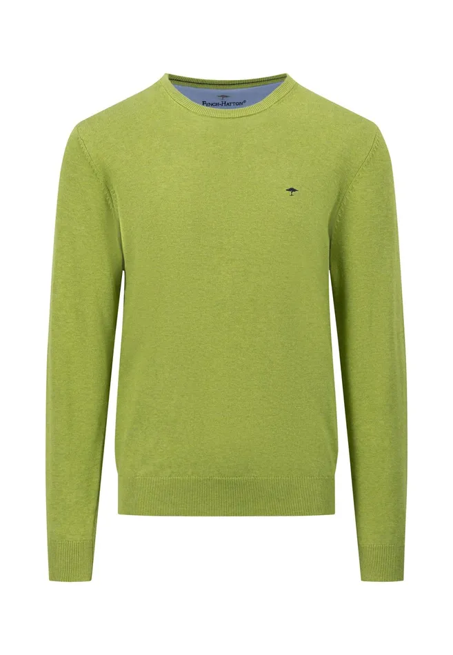 Sweater Men FYNCHHATTON Superfine Cotton ONeck Fine Knitting Sweater Soft Greendusty Lavenderpapayawavedusty Olivenightmalaga