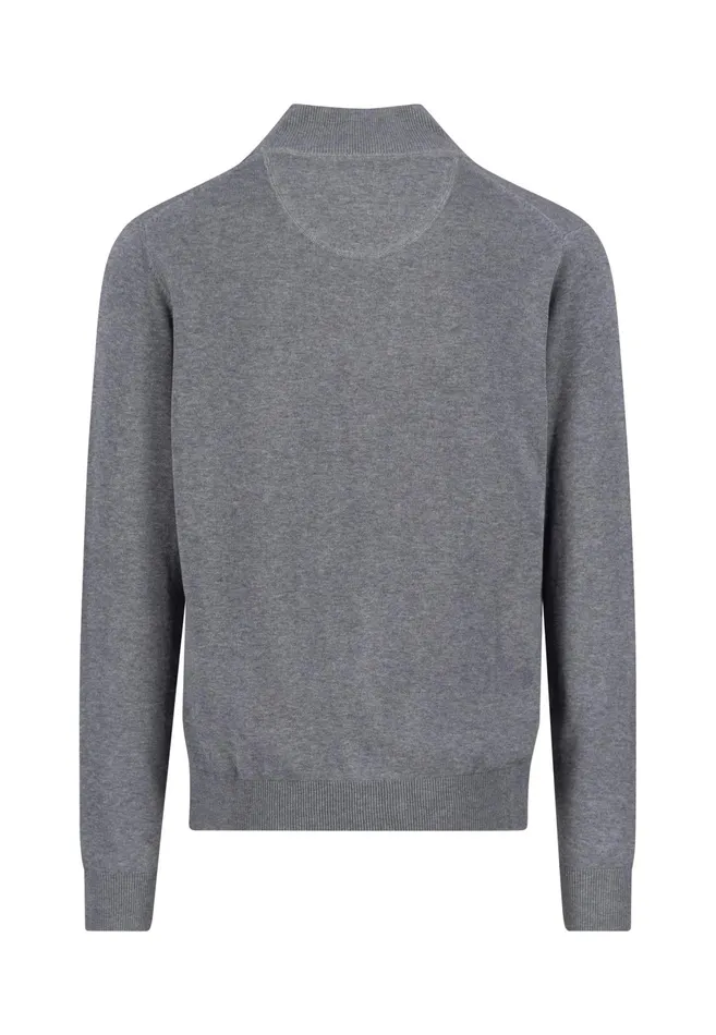 Sweater Men FYNCHHATTON Troyer Sweater Made Of Pure Cotton Navysteel