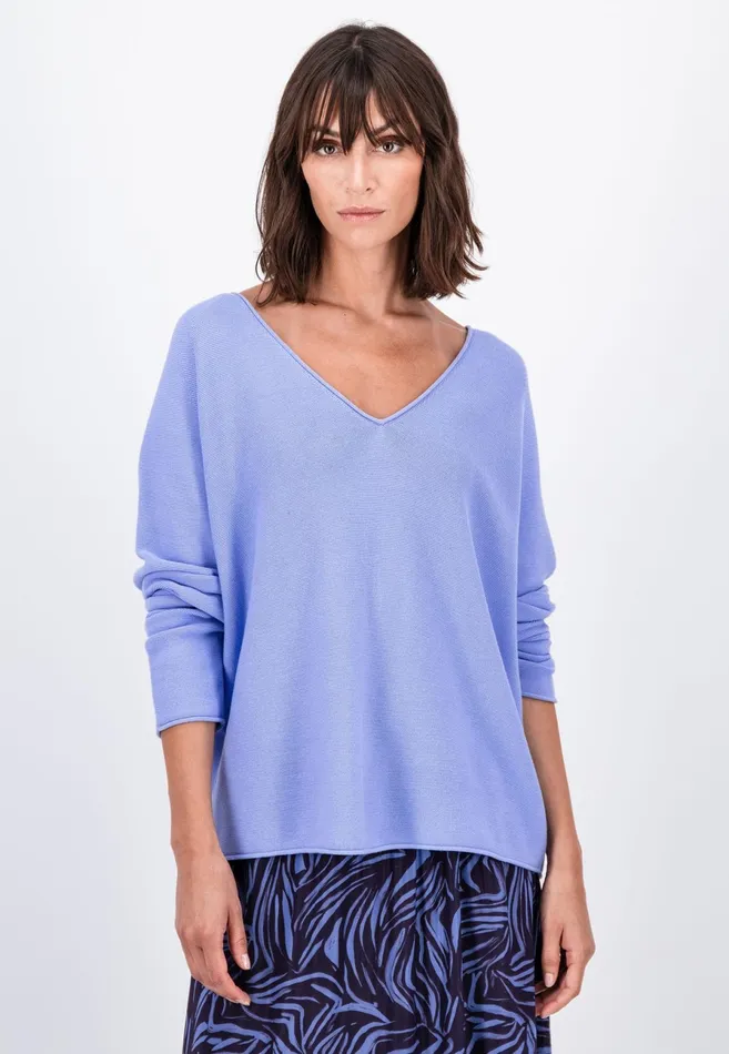 Sweater Women FYNCHHATTON Cotton Sweater With Vneckline Faded Lavendermilkelegant Pinkdusty Rosemodern Plumroyal Blueaqua Seablack