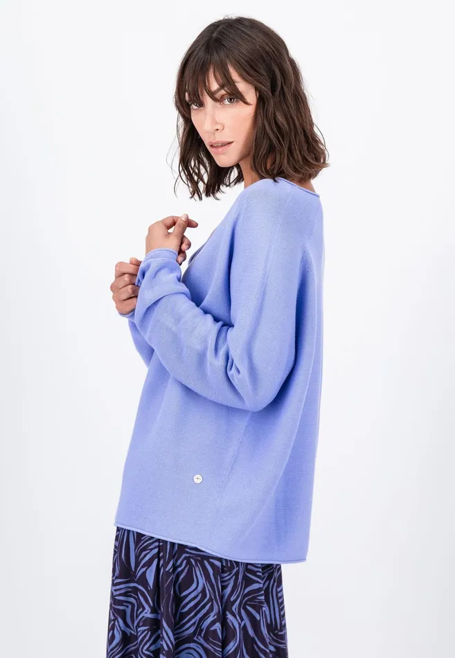 Sweater Women FYNCHHATTON Cotton Sweater With Vneckline Faded Lavendermilkelegant Pinkdusty Rosemodern Plumroyal Blueaqua Seablack