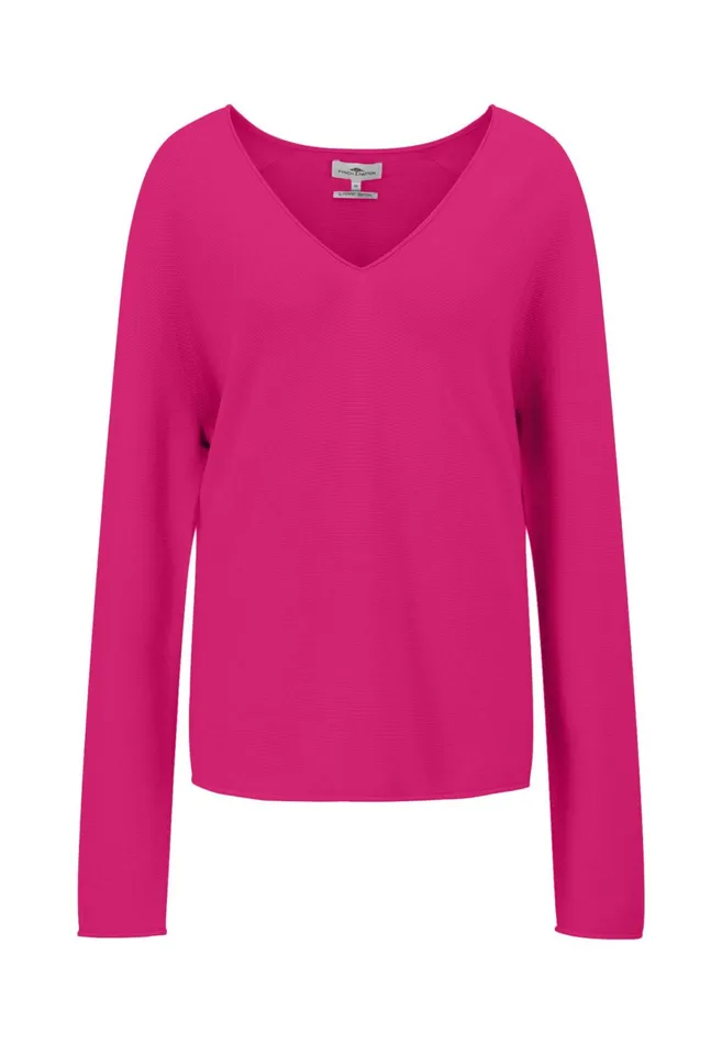 Sweater Women FYNCHHATTON Cotton Sweater With Vneckline Faded Lavendermilkelegant Pinkdusty Rosemodern Plumroyal Blueaqua Seablack