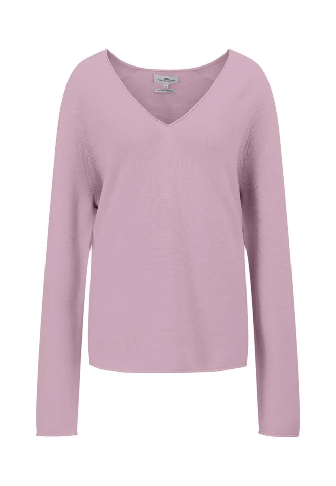 Sweater Women FYNCHHATTON Cotton Sweater With Vneckline Faded Lavendermilkelegant Pinkdusty Rosemodern Plumroyal Blueaqua Seablack
