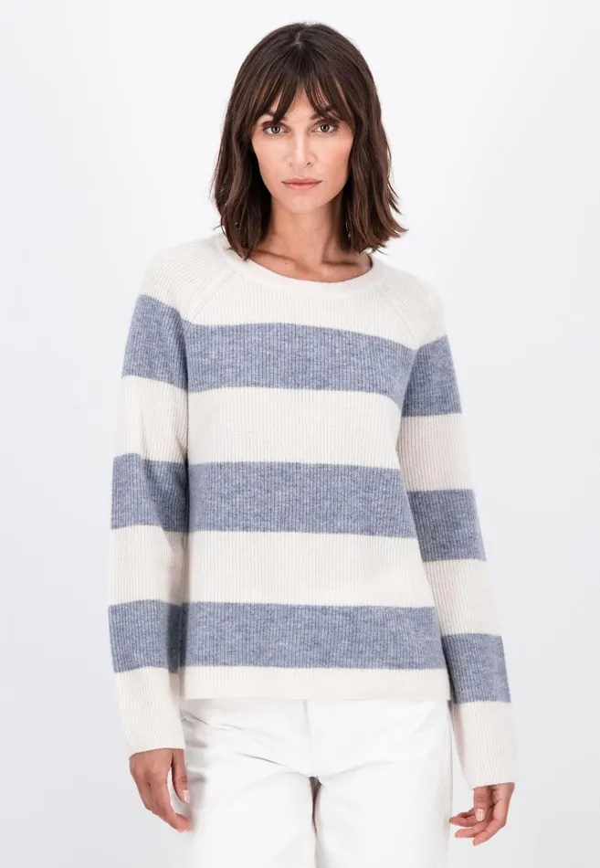 Sweater Women FYNCHHATTON Kashmir Sweater In Strip Look Bright Yellowgray Melangerosy