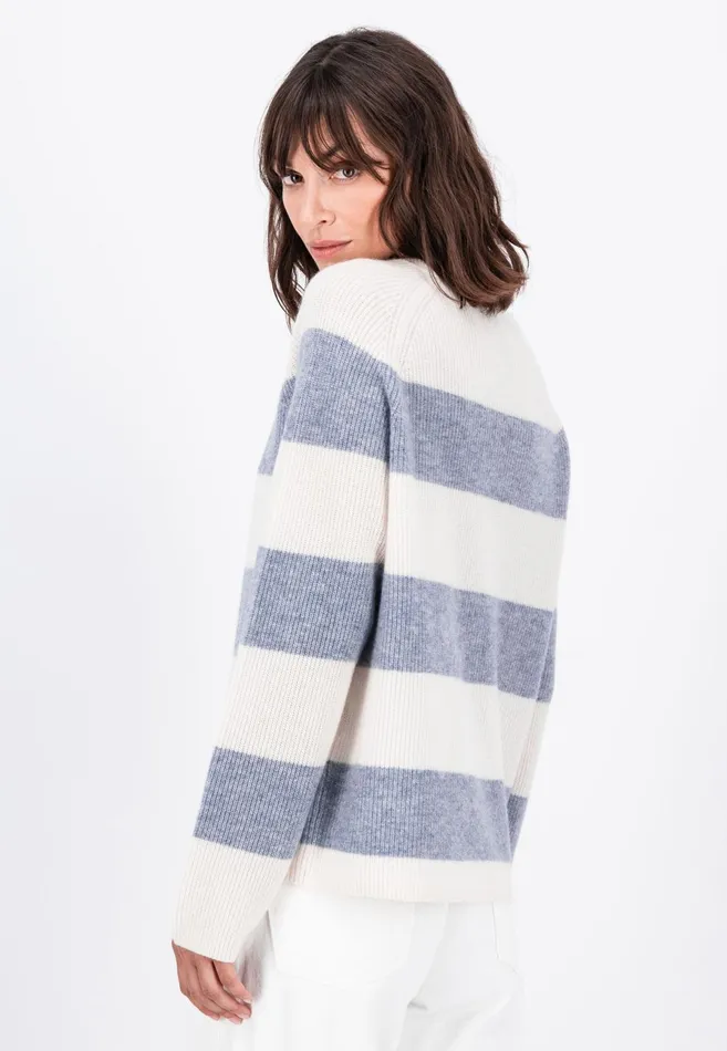 Sweater Women FYNCHHATTON Kashmir Sweater In Strip Look Bright Yellowgray Melangerosy