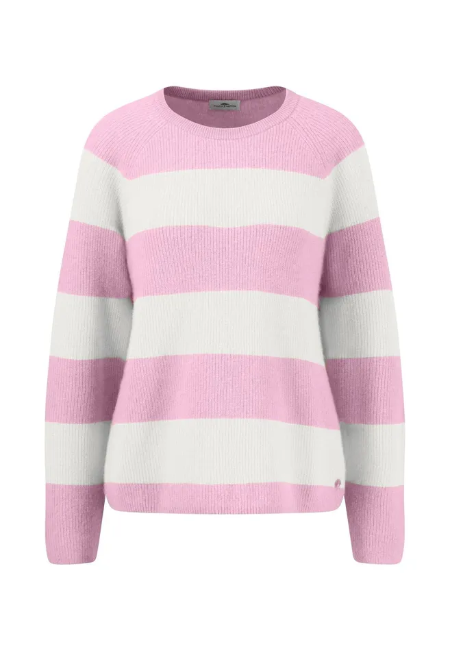 Sweater Women FYNCHHATTON Kashmir Sweater In Strip Look Bright Yellowgray Melangerosy