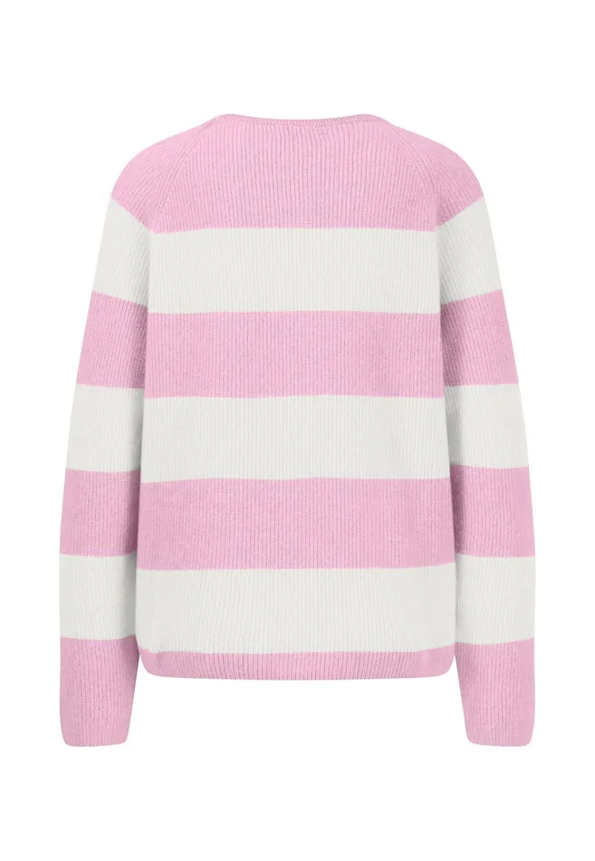 Sweater Women FYNCHHATTON Kashmir Sweater In Strip Look Bright Yellowgray Melangerosy