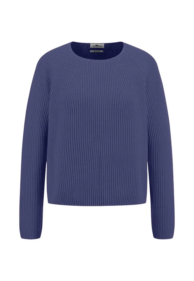 Sweater Women FYNCHHATTON Knitting Sweater Made Of 100 Cotton Blue Purplecrimson Redmilk