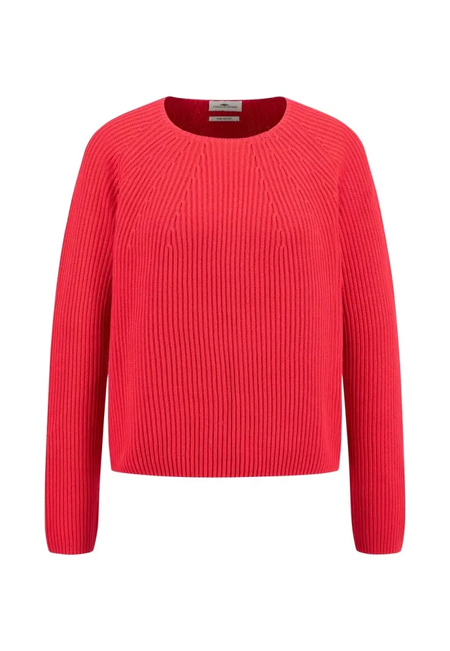 Sweater Women FYNCHHATTON Knitting Sweater Made Of 100 Cotton Blue Purplecrimson Redmilk