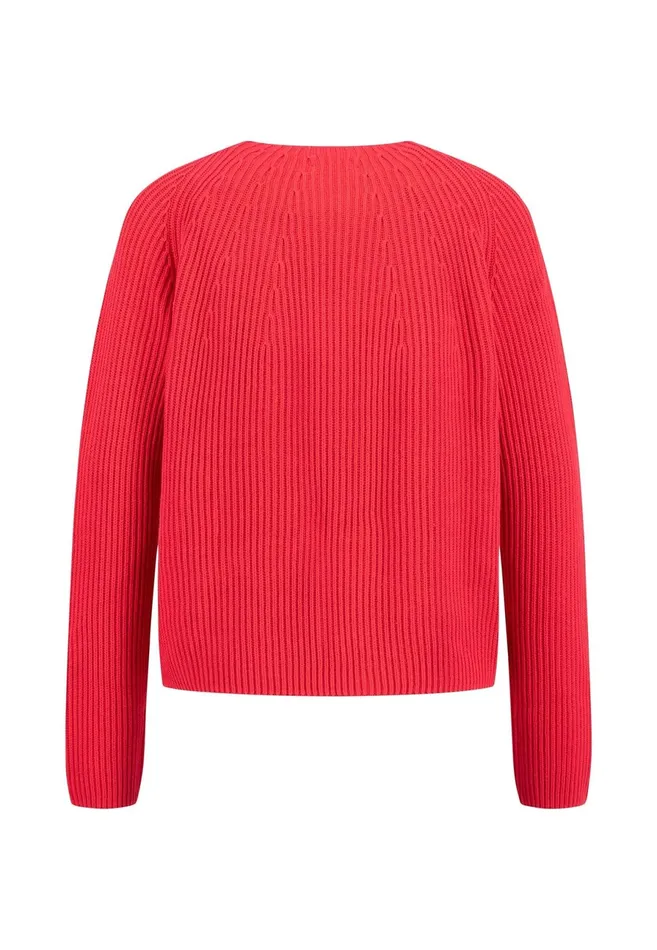 Sweater Women FYNCHHATTON Knitting Sweater Made Of 100 Cotton Blue Purplecrimson Redmilk