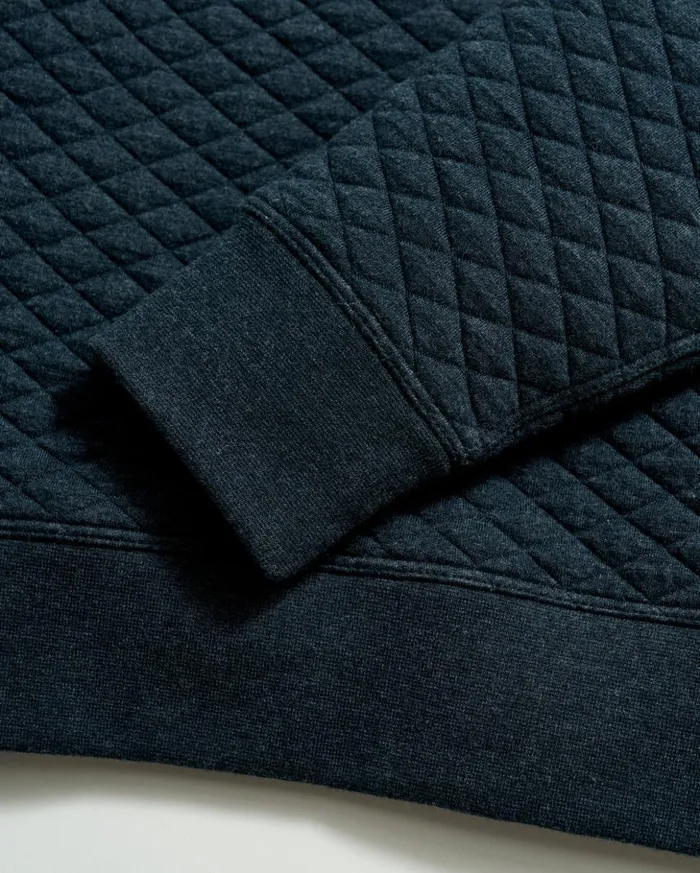 Sweaters and Sweatshirts Men Billy Reid Diamond Quilt Half Zip Carbon Blue