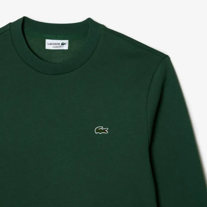 Sweaters and Sweatshirts Men Lacoste Men039s Brushed Fleece Sweatshirt Dark Green Smi
