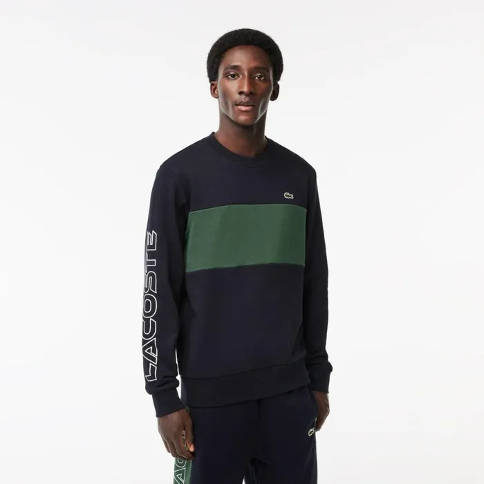 Sweaters and Sweatshirts Men Lacoste Men039s Classic Fit 3D Print Colorblock Sweatshirt Navy Blue Dark Green Mi7 Sweaters and Sweatshirts Men Lacoste Men039s Classic Fit 3D Print Colorblock Sweatshirt Navy Blue Dark Green Mi7