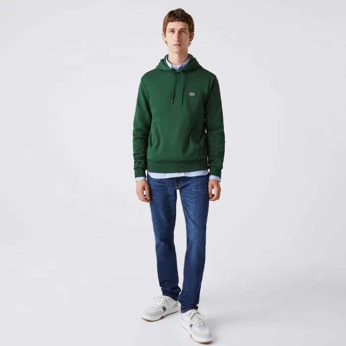 Sweaters and Sweatshirts Men Lacoste Men039s Classic Fit Cotton Blend Hoodie Pine Green 132