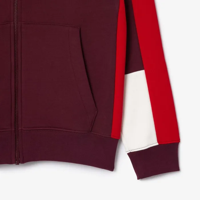 Sweaters and Sweatshirts Men Lacoste Men039s Colorblock Hoodie Bordeaux Red White Igw