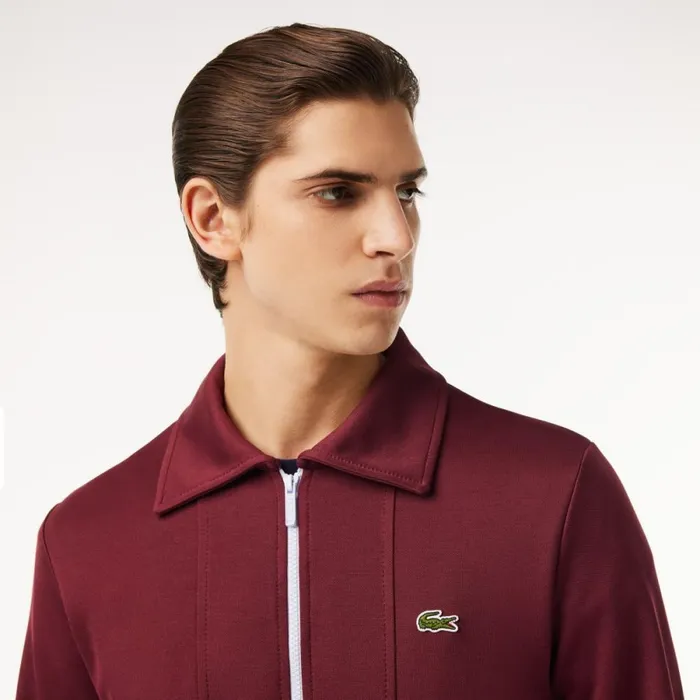Sweaters and Sweatshirts Men Lacoste Men039s Heritage Inspired Paris Interlock Sweatshirt Bordeaux Ixz