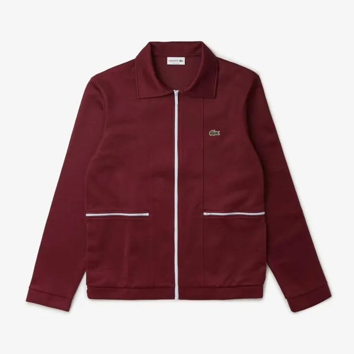 Sweaters and Sweatshirts Men Lacoste Men039s Heritage Inspired Paris Interlock Sweatshirt Bordeaux Ixz