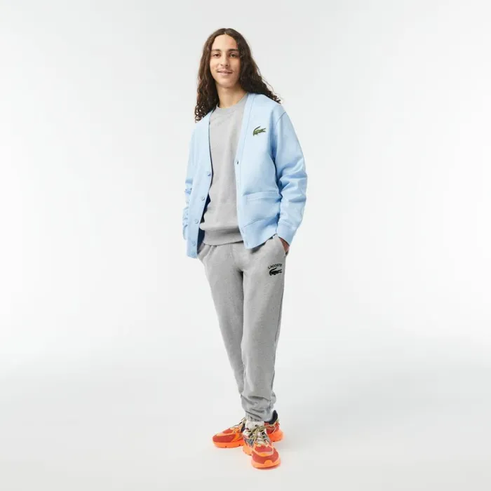 Sweaters and Sweatshirts Men Lacoste Men039s Inscription Crew Neck Sweatshirt Grey Chine Cca