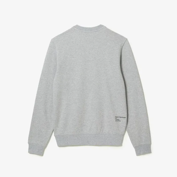 Sweaters and Sweatshirts Men Lacoste Men039s Inscription Crew Neck Sweatshirt Grey Chine Cca