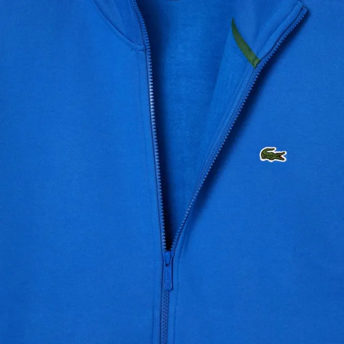 Sweaters and Sweatshirts Men Lacoste Men039s Logo Stripe ZipUp Sweatshirt Ladigue Blue Ixw
