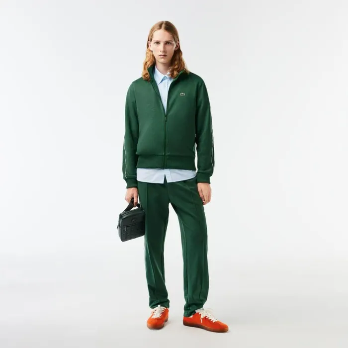 Sweaters and Sweatshirts Men Lacoste Men039s Paris Piqu Track Jacket Pine Green 132