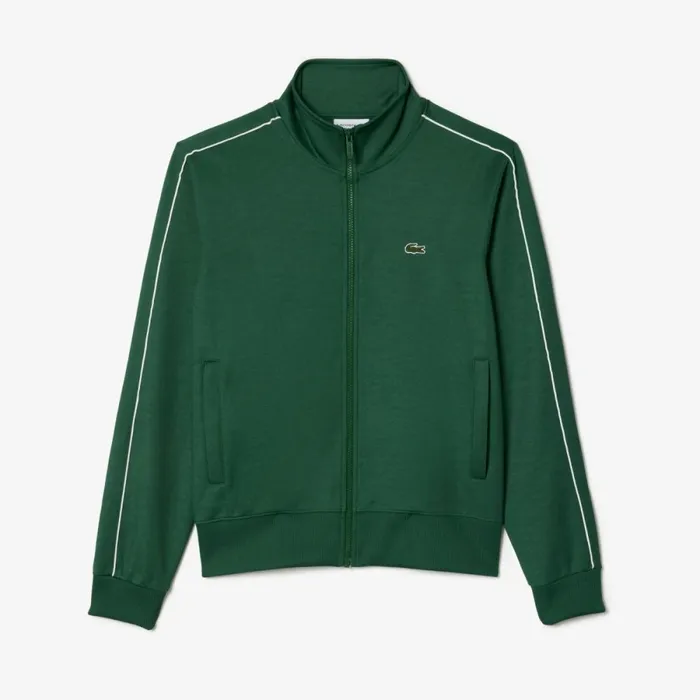Sweaters and Sweatshirts Men Lacoste Men039s Paris Piqu Track Jacket Pine Green 132