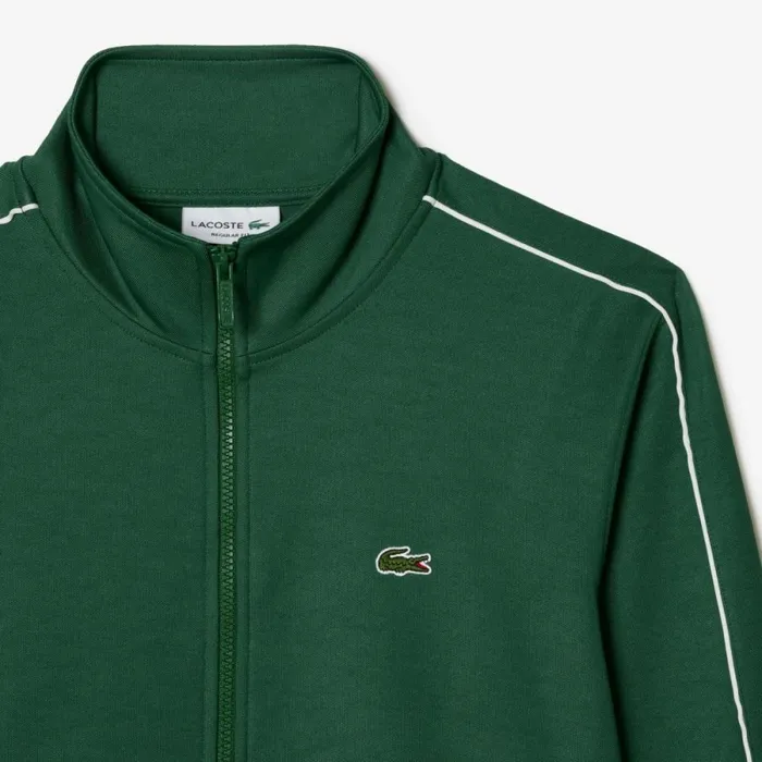 Sweaters and Sweatshirts Men Lacoste Men039s Paris Piqu Track Jacket Pine Green 132